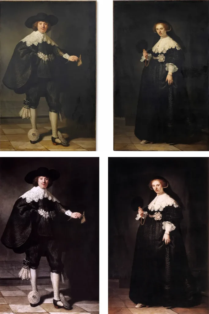 Pendant portraits of Maerten Soolmans and Oopjen Coppit by Rembrandt